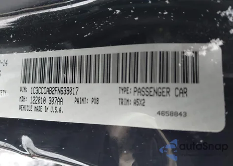 2015 Chrysler 200 Limited from USA, damaged, VIN 1C3CCCAB2FN639017